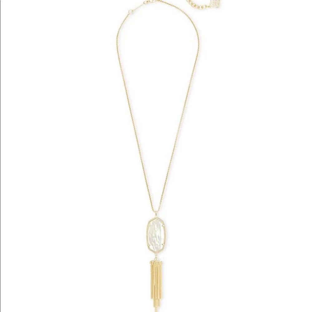 Kendra Scott | Rayne Gold Long Pendant Necklace in Ivory Mother of Pearl
